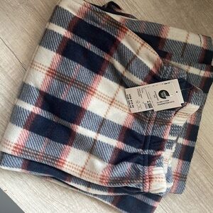 The Children's Place Navy, Light Blue & Cream Plaid Fleece Pajama Bottoms
